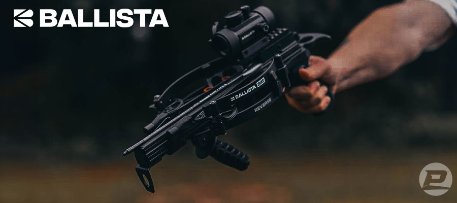 Ballista Bat Reverse Compound Crossbow held pistol style