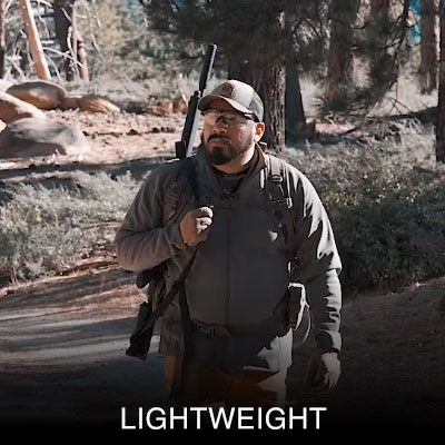 Macavity Arms MA2 is lightweight and easy to carry hunter slings MA2 over his shoulder