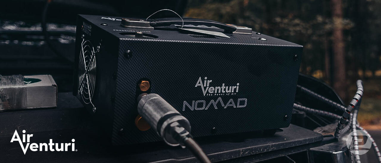 Air Venturi Nomad PCP air compressor being used in the field