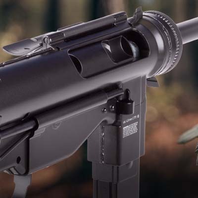 The Legends M3 dust cover open to expose the breech