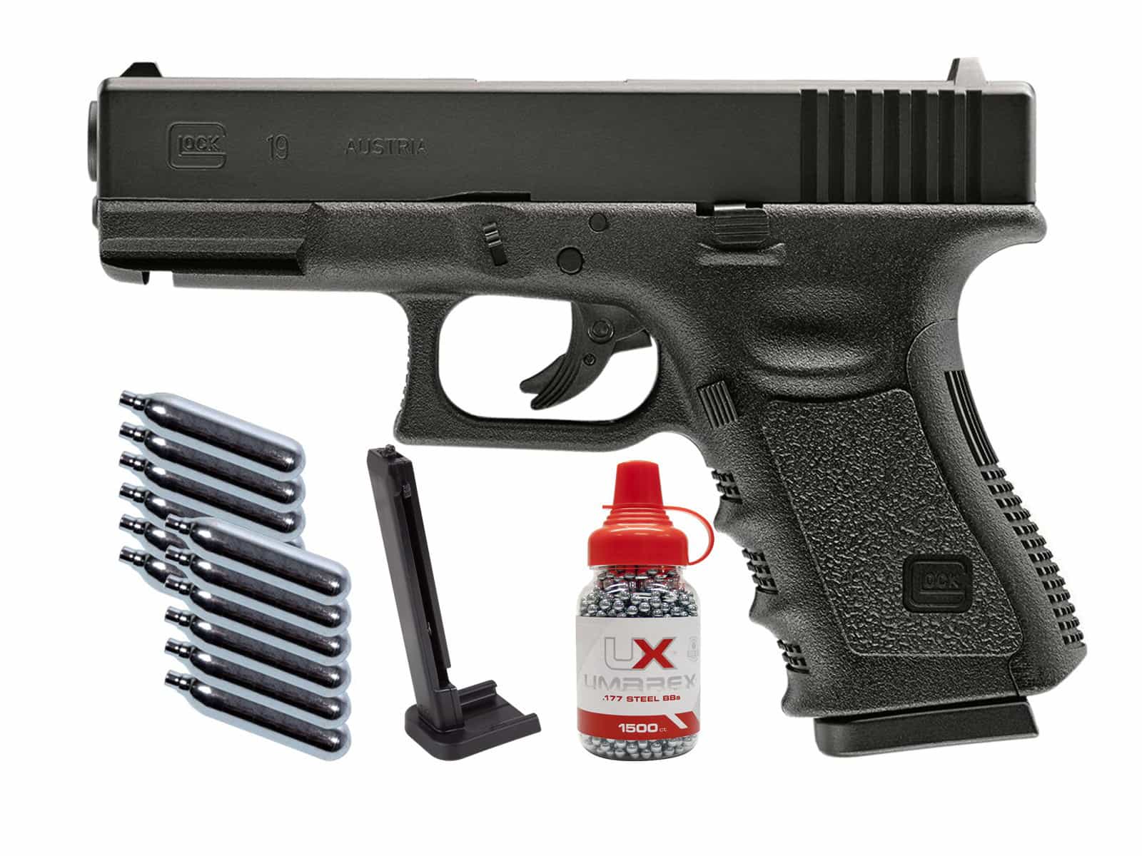 Glock 19 Gen 3 kit with co2 BBs and magazine