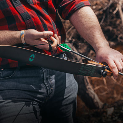 Aspen Takedown recurve bow has maple and fiberglass limbs