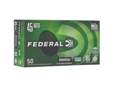 Federal BallistiClean Reduced Hazard Training Handgun Cartridges, .45 ACP, 50