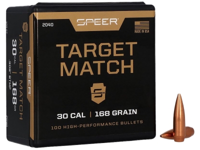 Speer Rifle Plinking Target Match .308 168 gr Open Tip Match Boat Tail, 100