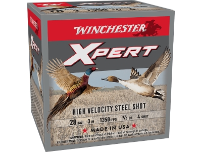 Winchester Xpert High Velocity 28Gauge 3" 3/4oz 4Shot 25 Per Box, 28 Gauge