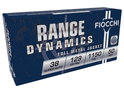 Fiocchi Range Dynamics 38Super Full Metal Jacket, .38 Super, 50
