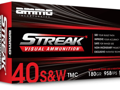 Ammo Streak Visual 40 S&W 180gr Total Metal Case, Red, .40 S&W, 50