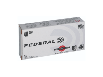 Federal Range & Target Centerfire Handgun Cartridges, Full Metal Jacket, .40 S&W, 50