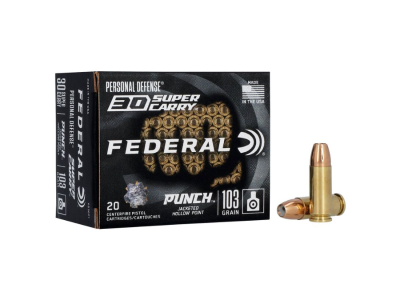 Federal Personal Defense Punch Handgun Cartridges, .30 Super Carry, 20