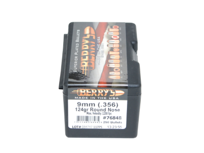 Berry's Superior Pistol 9mm/356 Round Nose, .3560 (9.04mm), 9mm Luger, 250