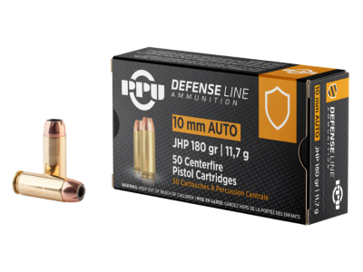 PPU PPD10 Defense ammo Jacketed Hollow Point, 10mm Auto, 50