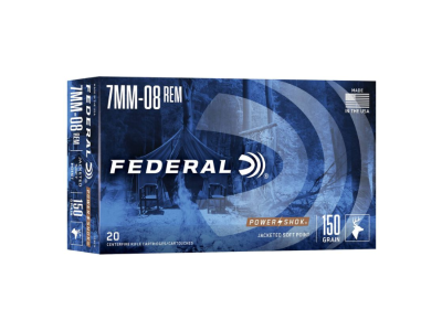 Federal Power-Shok Centerfire Rifle Cartridges, 7mm-08 Remington, 20