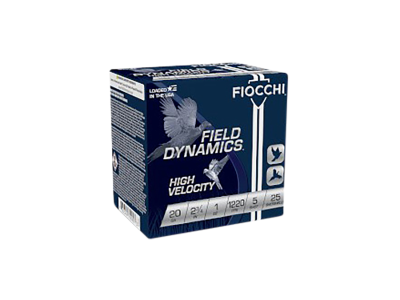 Fiocchi Field Dynamics High Velocity Shotshell Loads, 1 oz., 5 Shot Size, 20 Gauge, 25
