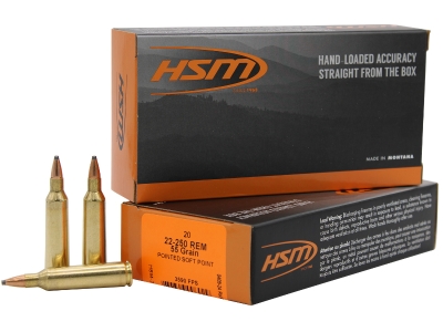 HSM Varmint 22-250 Rem 55 gr Soft Point, .22-250 Remington, 20