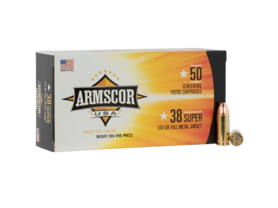 Armscor Centerfire Cartridges, Full Metal Jacket, .38 Super, 50