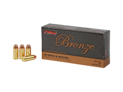 PMC Bronze Centerfire Handgun Cartridges, .40 S&W, 50