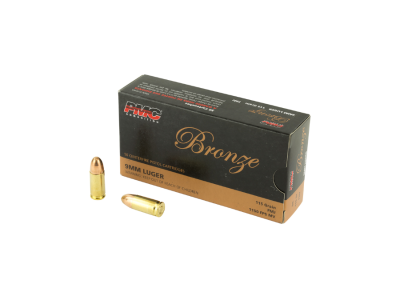 PMC Bronze Centerfire Cartridge, Full Metal Jacket, 9mm Luger, 50