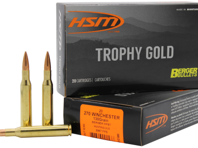 HSM Trophy Gold Extended Range 270 Win 130 gr Berger Hunting VLD Match, .270 Winchester, 20