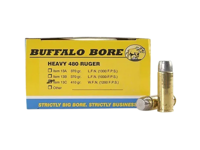 BBA Heavy Centerfire Handgun Rounds, .480 Ruger, 20
