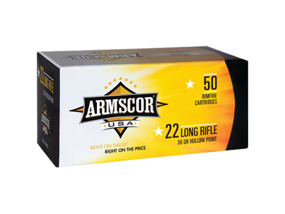 Armscor Precision Rimfire Rounds, Hollow Point, .22 LR, 50