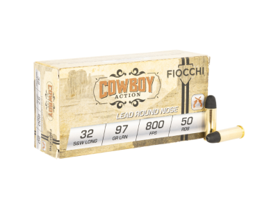 Fiocchi Cowboy Action Centerfire Handgun Rounds, .32 S&W Long, 50
