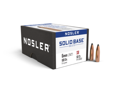 Nosler Solid Base Reloading Bullets, 6mm, 50