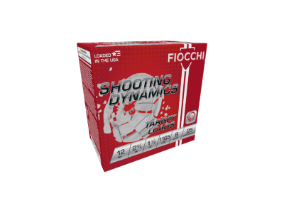 Fiocchi Shooting Dynamics Target Shotshell Loads, 1 1/8 oz., 8 Shot Size, 12 Gauge, 25