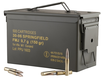 PPU Standard Rifle Ammunition, .30-06 Springfield, 500