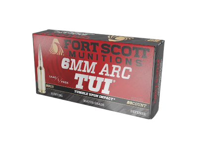 Fort Scott Tumble Upon Impact (TUI) Rifle Rounds, 6mm ARC, 20