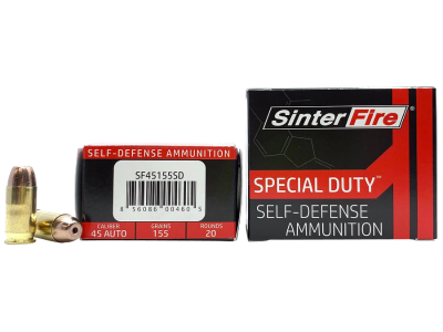 SinterFire (SD) 45ACP 155gr Lead Free Frangible Hollow Point, .45 ACP, 20
