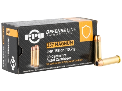 PPU Defense 357Mag Jacketed Hollow Point, .357 Magnum, 50