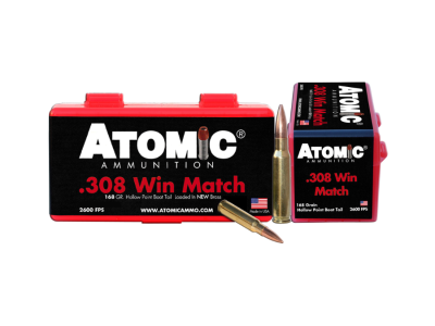 Atomic Ammunition Match Rifle Cartridges, .308 Winchester, 50