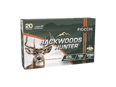 Fiocchi Backwoods Hunter Rifle Rounds, .270 Winchester, 20