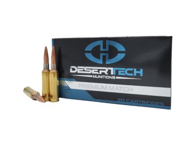 Desert Tech Premium Match Centerfire Rifle Cartridges, 6.5 Creedmoor, 20