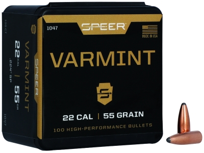 Speer Varmint 22Cal 55gr Jacketed Soft Point, 100