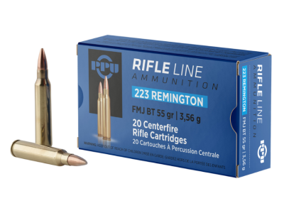 PPU PP223F1 Standard RifleFull Metal Jacket Boat Tail Ammo, .223 Remington, 20