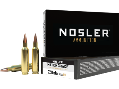 Nosler Match Grade RDF Rifle Rounds, .22 Nosler, 20