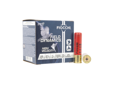 Fiocchi Field Dynamics High Velocity Shotshell Loads, 3/4 oz., 7.5 Shot Size, 28 Gauge , 25