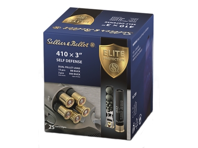 Sellier & Bellot Self Defense 410Gauge 3" 15Firearm Ammunition 11/16oz 000Buck Shot, .410 bore, 25