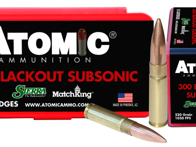 Atomic Ammunition Hollow Point Boat Tail Rifle Subsonic Ammunition, .300 AAC Blackout, 50