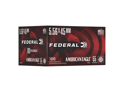 Federal American Eagle Centerfire Rifle Cartridges, 5.56x45mm NATO, 100