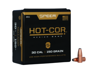 Speer Hot-Cor 30 Cal Soft Point Flat Nose, .308 (7.82mm), 100