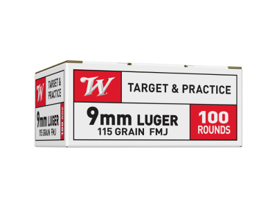 Winchester USA Full Metal Jacket Ammunition, .357 (9.07mm), 9mm Luger, 100