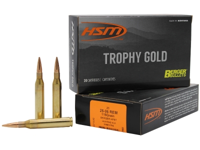 HSM Trophy Gold Extended Range 25-06 Rem 115 gr Berger Hunting VLD Match, .25-06 Remington, 20
