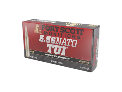 Fort Scott Tumble Upon Impact (TUI) Rifle Rounds, 5.56x45mm NATO, 20