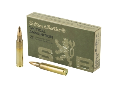 Sellier & Bellot Rifle, 556 NATO, Full Metal Jacket, 20 Round Box, 5.56x45mm NATO
