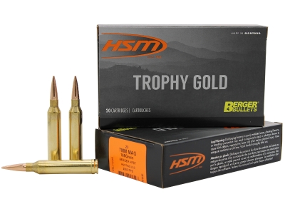 HSM Trophy Gold Extended Range 7mm Rem Mag 168 gr Berger Hunting VLD Match, 7mm Remington Magnum, 20