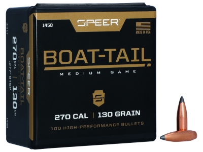 Speer Boat-Tail 270Cal 130gr Spitzer Boat Tail Soft Point, 100