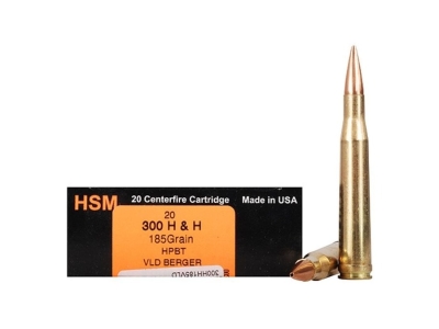HSM Trophy Gold Extended Range 300 H&H Mag 185 gr Berger Hunting VLD Match, .300 H&H Magnum, 20