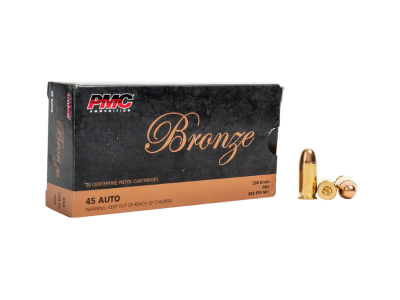 PMC Bronze Centerfire Handgun Cartridges, .45 ACP, 50